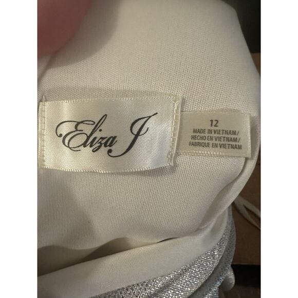 Eliza J Maxi Empire Waist Dress Womens Sz 12 Metalic Holiday New Years Christmas - Picture 6 of 7